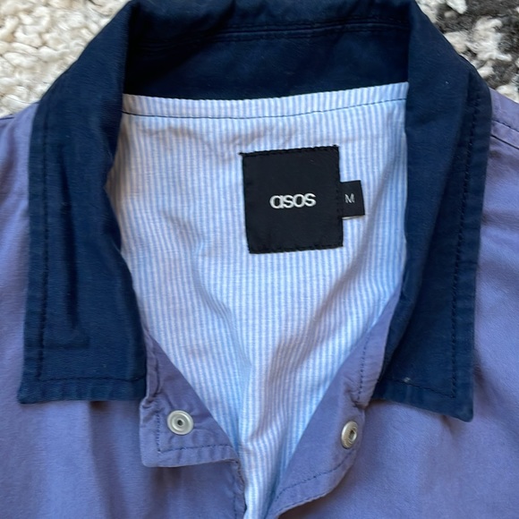 ASOS blue and white contrast sleeve jacket - Picture 2 of 4